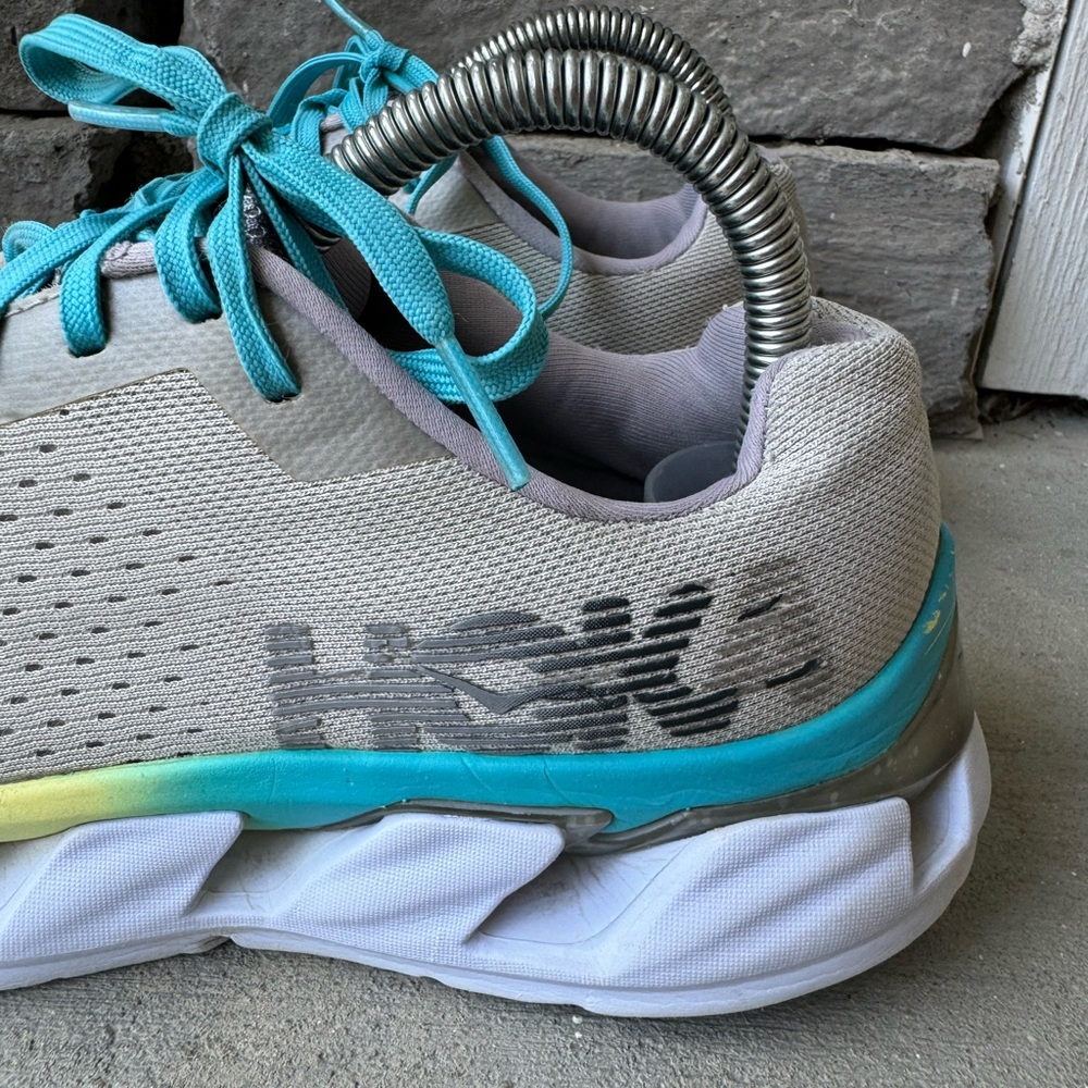 HOKA Women's Lightweight Running Shoe - Teal & Pale Gray - Picture 8 of 11
